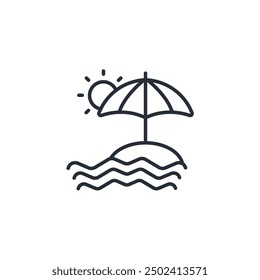icono de la playa. Vector. Trazo editable. signo de estilo lineal para uso Diseño web, logotipo. Ilustración de símbolo.