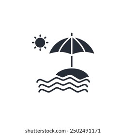 beach icon. vector.Editable stroke.linear style sign for use web design,logo.Symbol illustration.