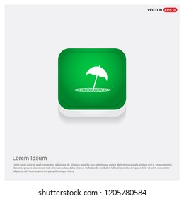 beach iconGreen Web Button - Free vector icon