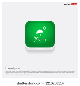 beach iconGreen Web Button - Free vector icon