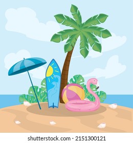  beach icons and conchs