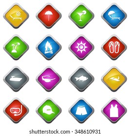 Beach icons glossy web icon set