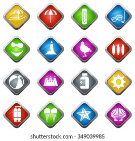 Beach icons glossy web icon set