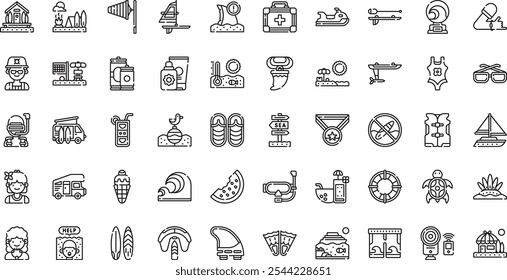 Beach icons High-Quality Vector Icons Collection with Editable Stroke. Ideal for Professional and Creative Projects.