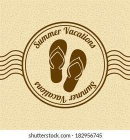 beach icons over beige background vector illustration
