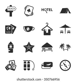 Beach icons set. 