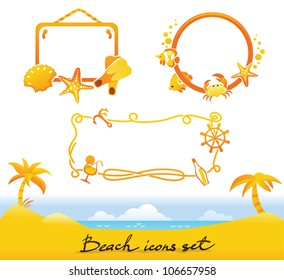 Beach icons set - 3 frame