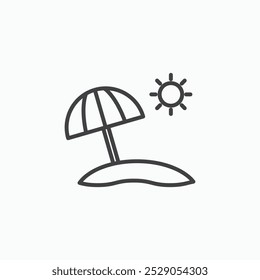 Conjunto de iconos de playa. Ilustración llena y de línea