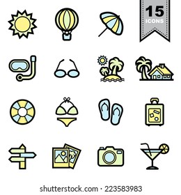 Beach icons set .Illustration eps 10