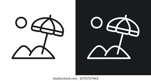Beach icons set vectors on white background.