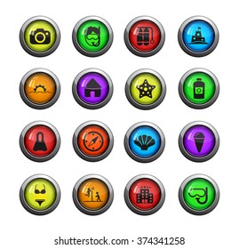 Beach icons set for web sites and user interface