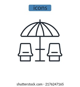 beach icons  symbol vector elements for infographic web