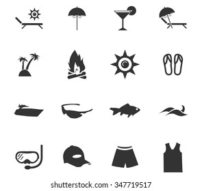 Beach icons symbol for web icons