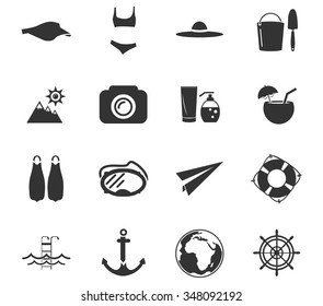 Beach icons symbol for web icons