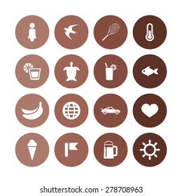 beach icons universal set for web and mobile