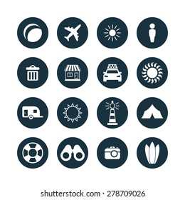 beach icons universal set for web and mobile