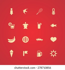 beach icons universal set for web and mobile