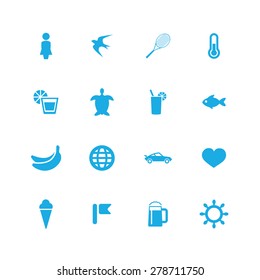 beach icons universal set for web and mobile
