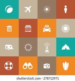 beach icons universal set for web and mobile