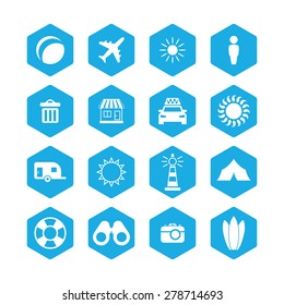 beach icons universal set for web and mobile