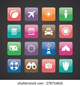 beach icons universal set for web and mobile