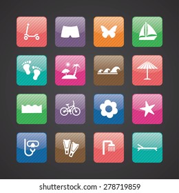 beach icons universal set for web and mobile