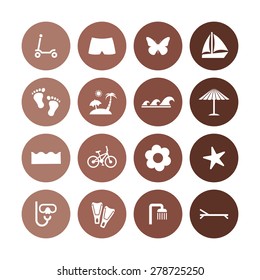 beach icons universal set for web and mobile
