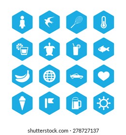 beach icons universal set for web and mobile