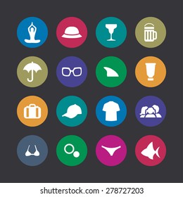 beach icons universal set for web and mobile