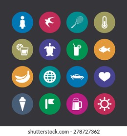beach icons universal set for web and mobile
