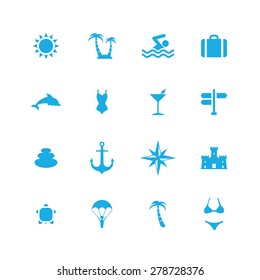 beach icons universal set for web and mobile