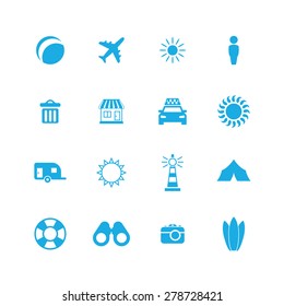 beach icons universal set for web and mobile