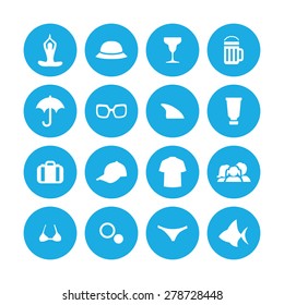 beach icons universal set for web and mobile