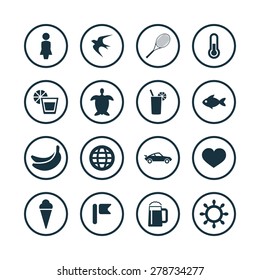 beach icons universal set for web and mobile