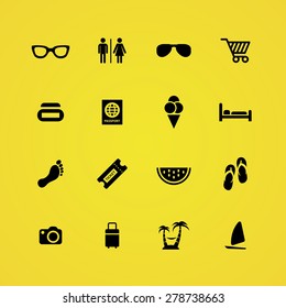 beach icons universal set for web and mobile