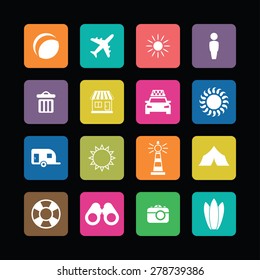 beach icons universal set for web and mobile