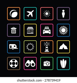 beach icons universal set for web and mobile