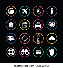 beach icons universal set for web and mobile