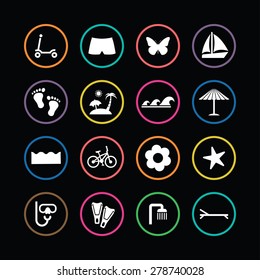 beach icons universal set for web and mobile