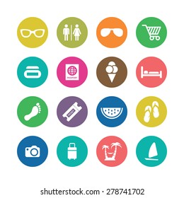 beach icons universal set for web and mobile