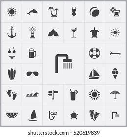 beach icons universal set for web and mobile