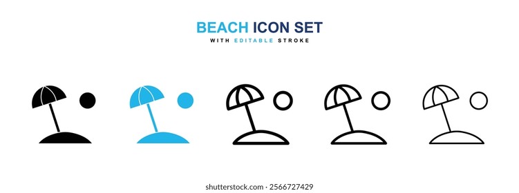 Beach icons vector collection pack.