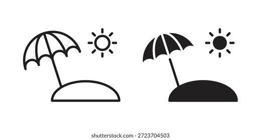 Vektorgrafik von Strandsymbolen für Webdesigns. Flache Symbole