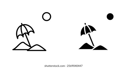 Beach icons vector graphic pack