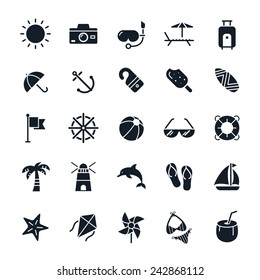 Beach icons Vector illustration