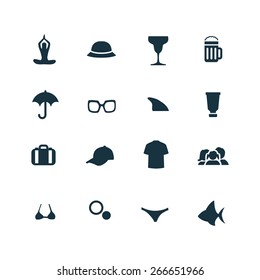 beach Icons Vector set