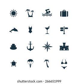 beach Icons Vector set
