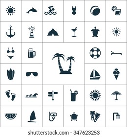 beach Icons Vector set