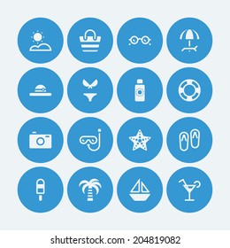 Beach icons.Vector EPS10 