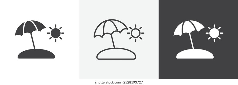 Beach icon.Trendy modern flat linear vector illustration on white background.